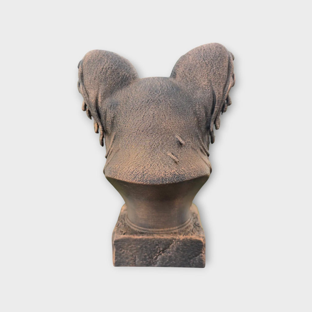 Bust of a Papillon statue - home decor dog lover gift him her handpainted ornament