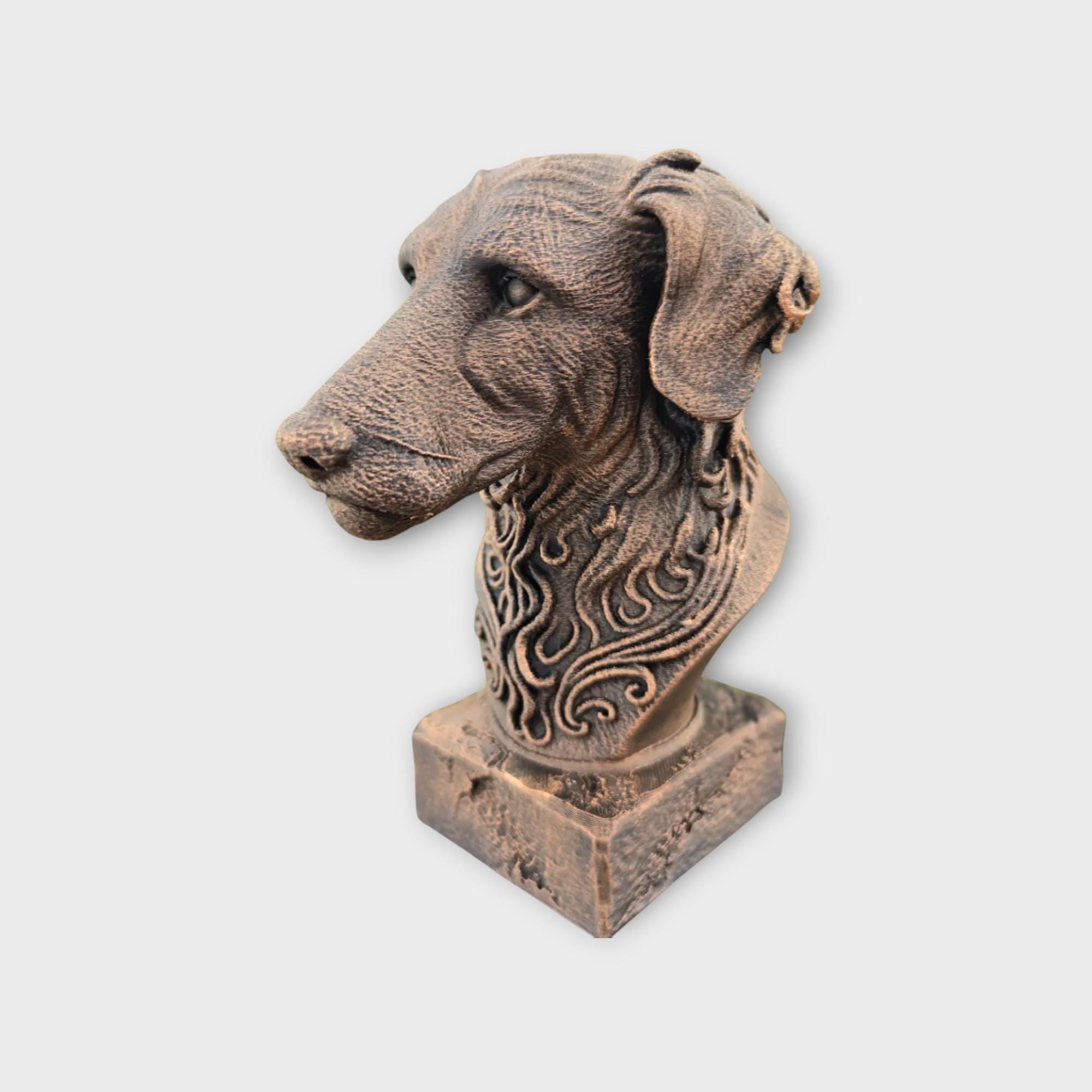 Bust of a Lurcher statue - home decor dog lover gift him her handpainted ornament