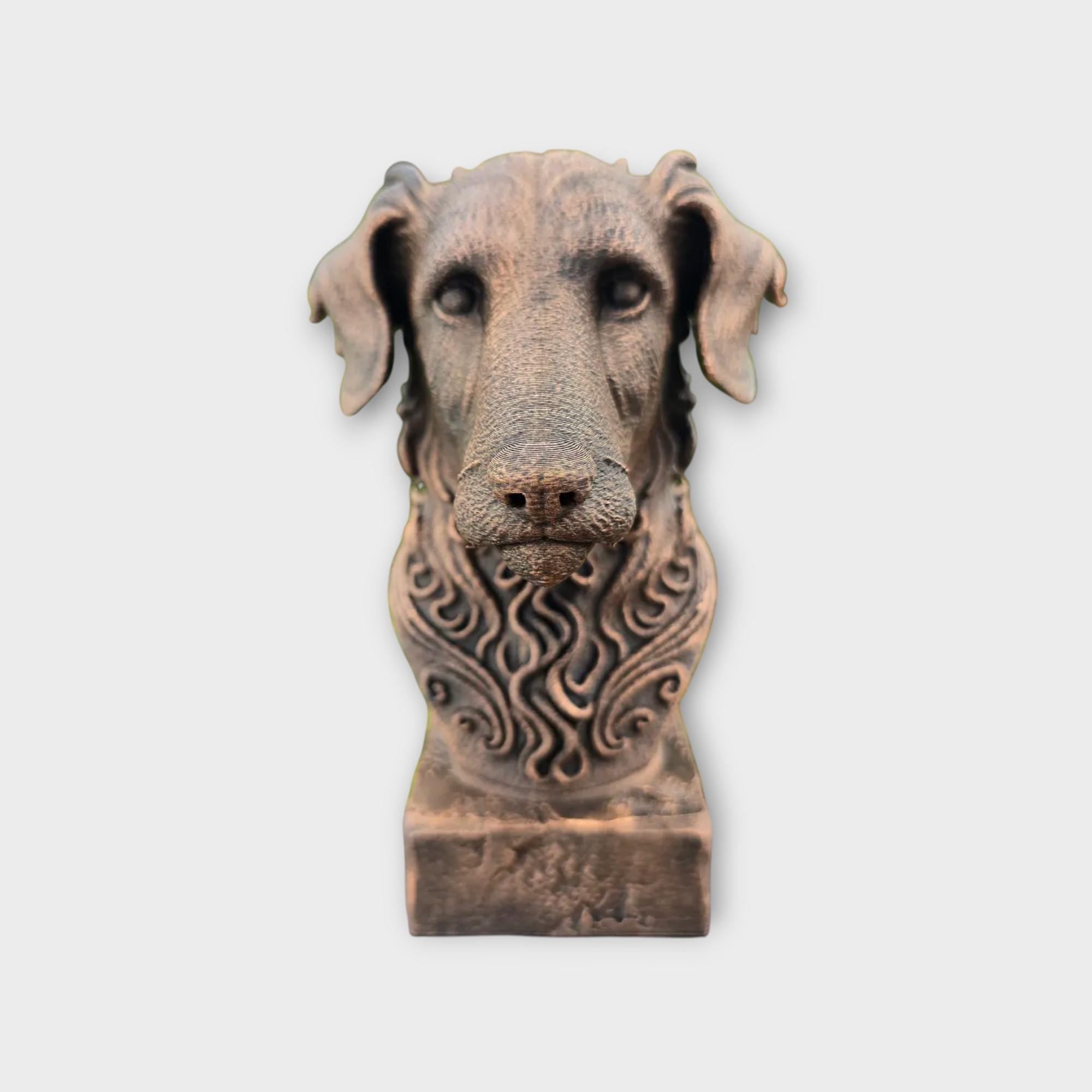 Bust of a Lurcher statue - home decor dog lover gift him her handpainted ornament