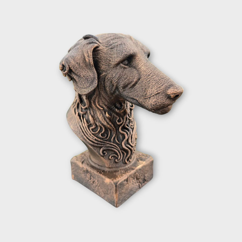 Bust of a Lurcher statue - home decor dog lover gift him her handpainted ornament