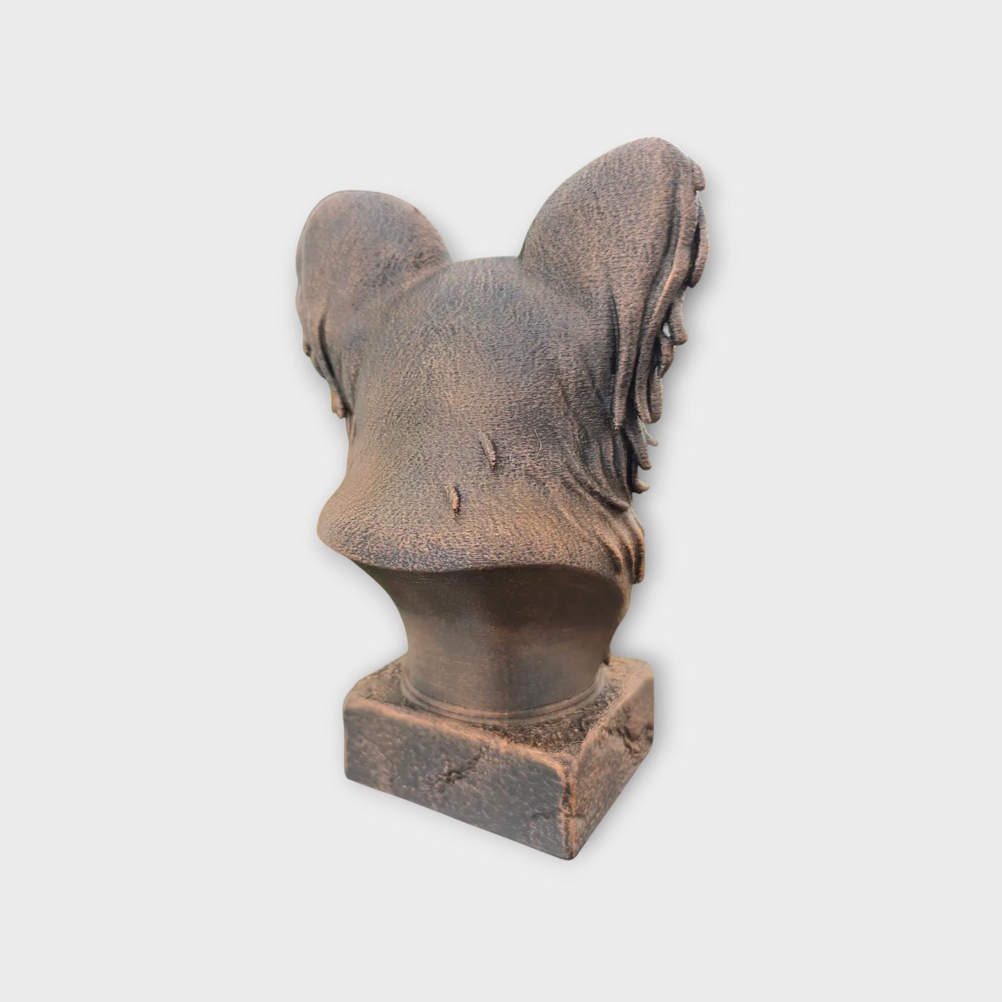 Bust of a Papillon statue - home decor dog lover gift him her handpainted ornament