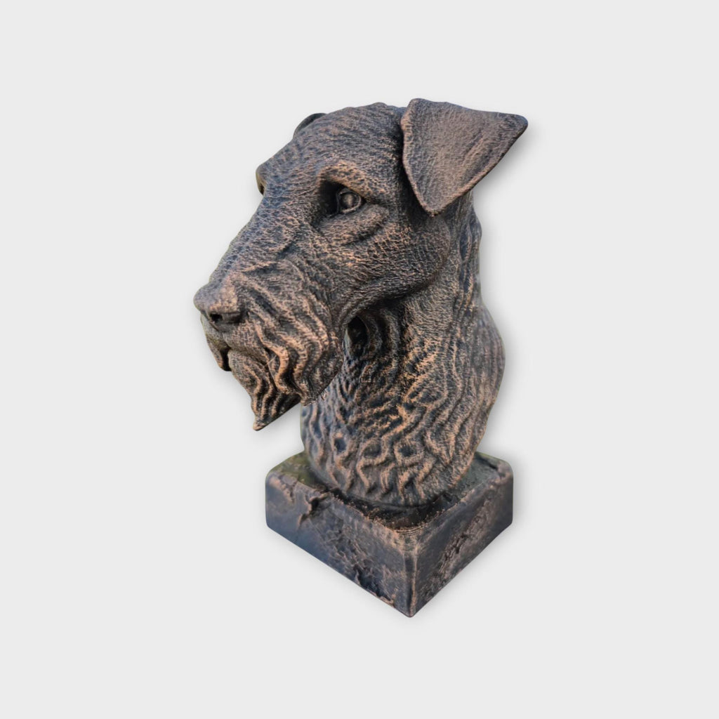 Bust of a Kerry blue terrier statue - home decor dog lover gift him her handpainted ornament