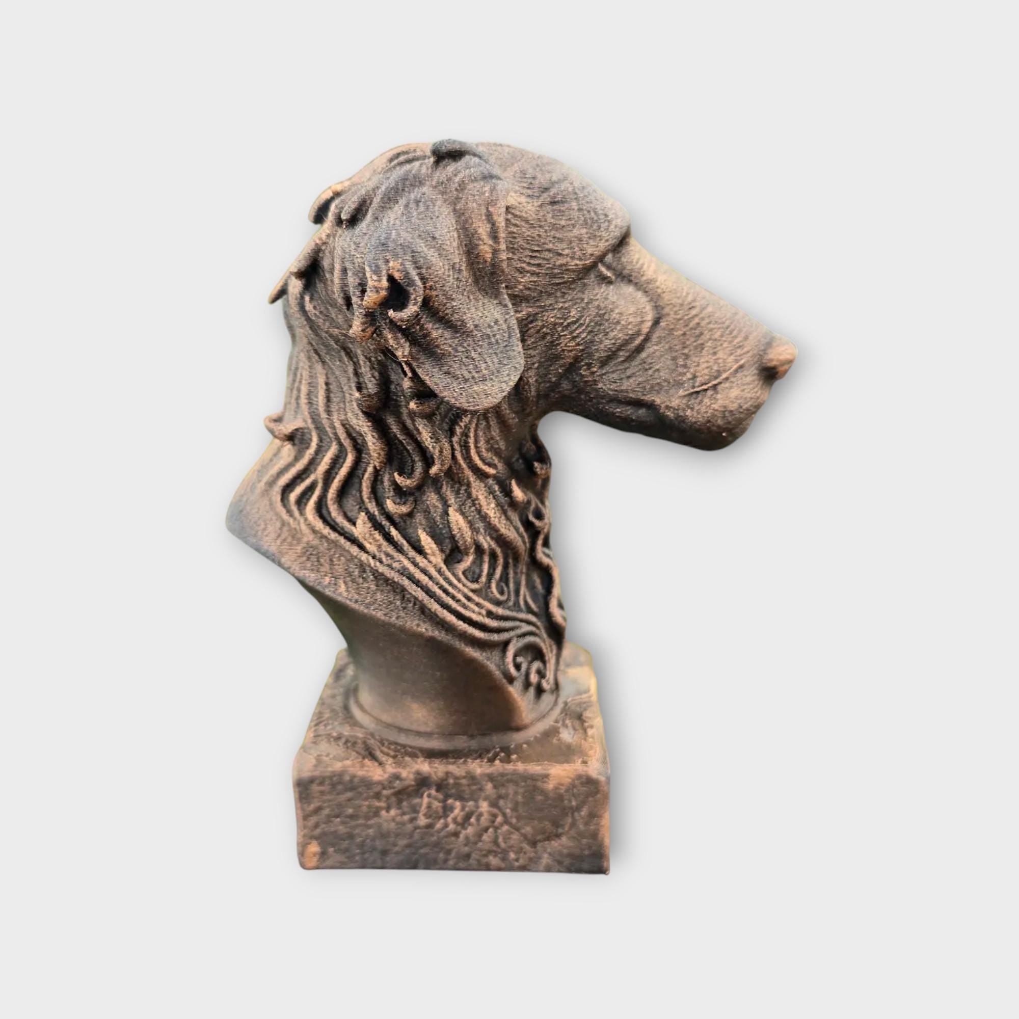 Bust of a Lurcher statue - home decor dog lover gift him her handpainted ornament