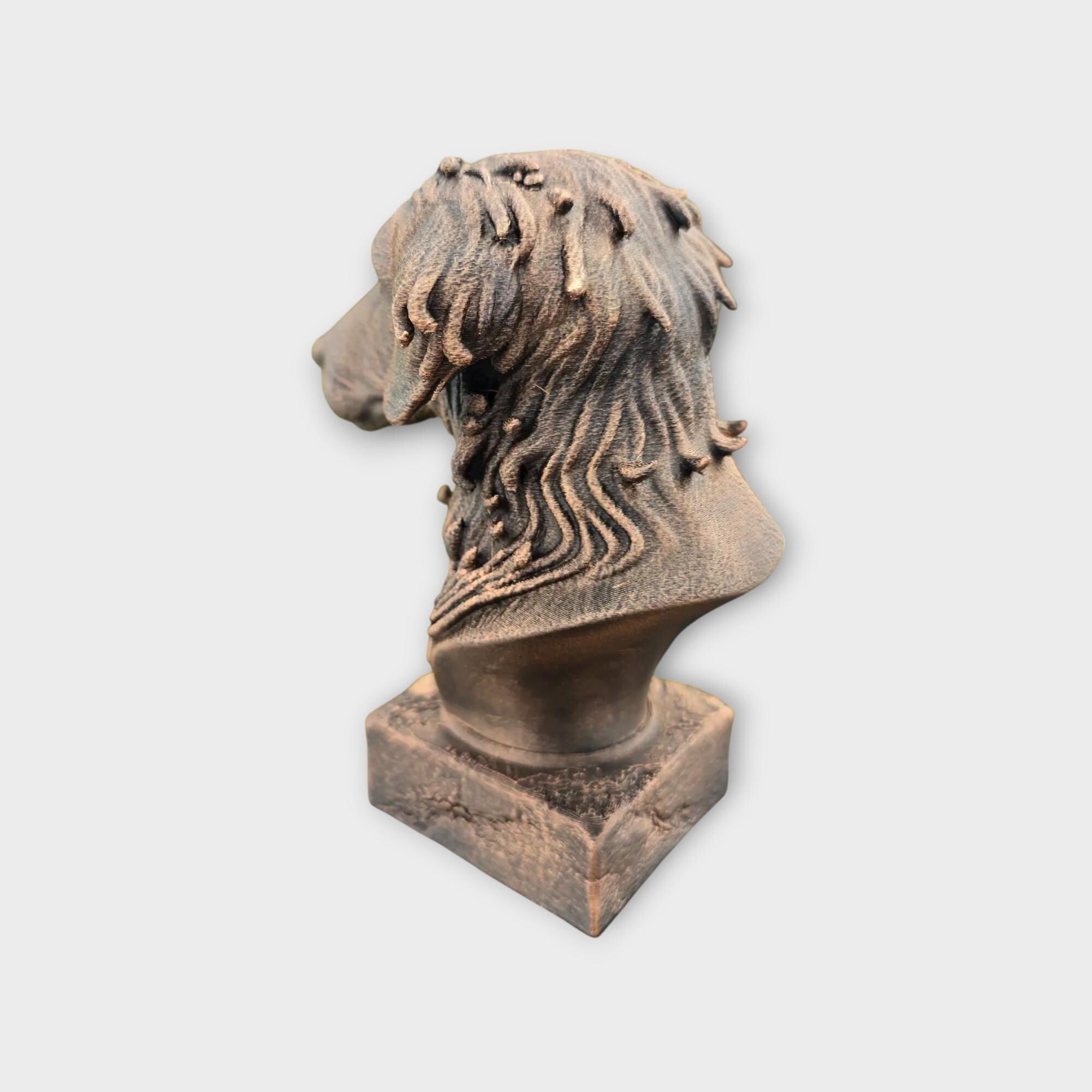 Bust of a Lurcher statue - home decor dog lover gift him her handpainted ornament