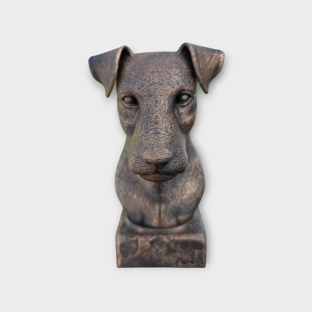 Bust of a jagdterrier statue - home decor dog lover gift him her handpainted ornament