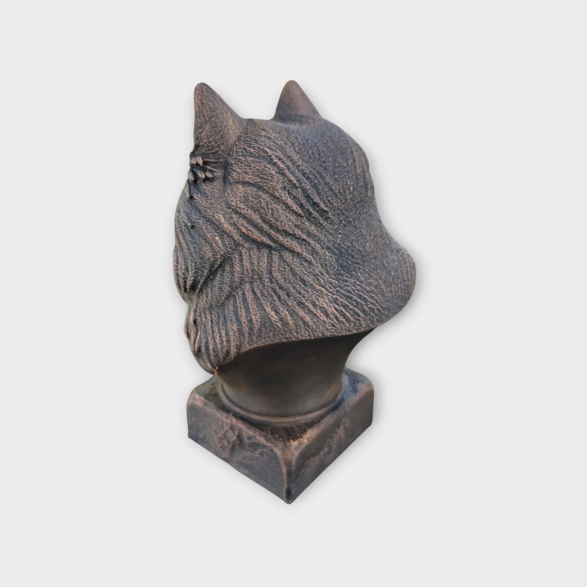 Bust of a Keeshond pointer statue - home decor dog lover gift him her handpainted ornament