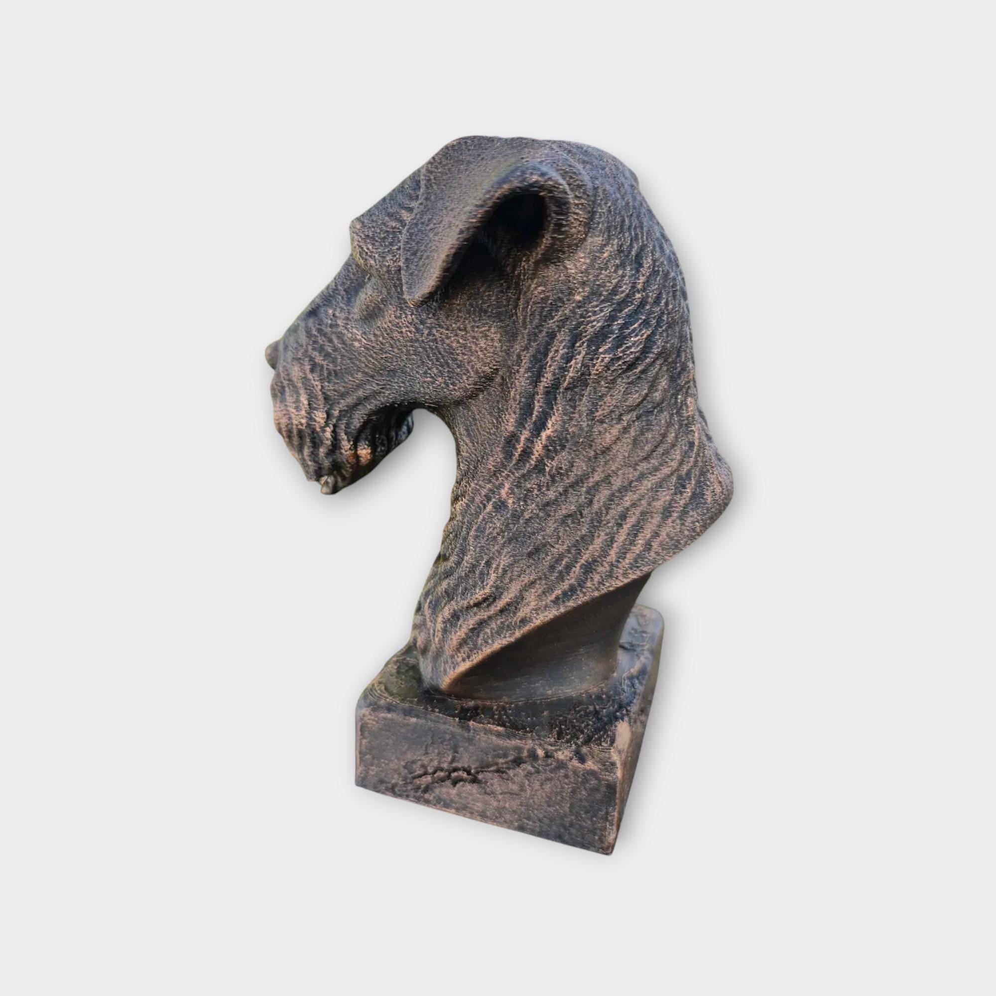 Bust of a Kerry blue terrier statue - home decor dog lover gift him her handpainted ornament