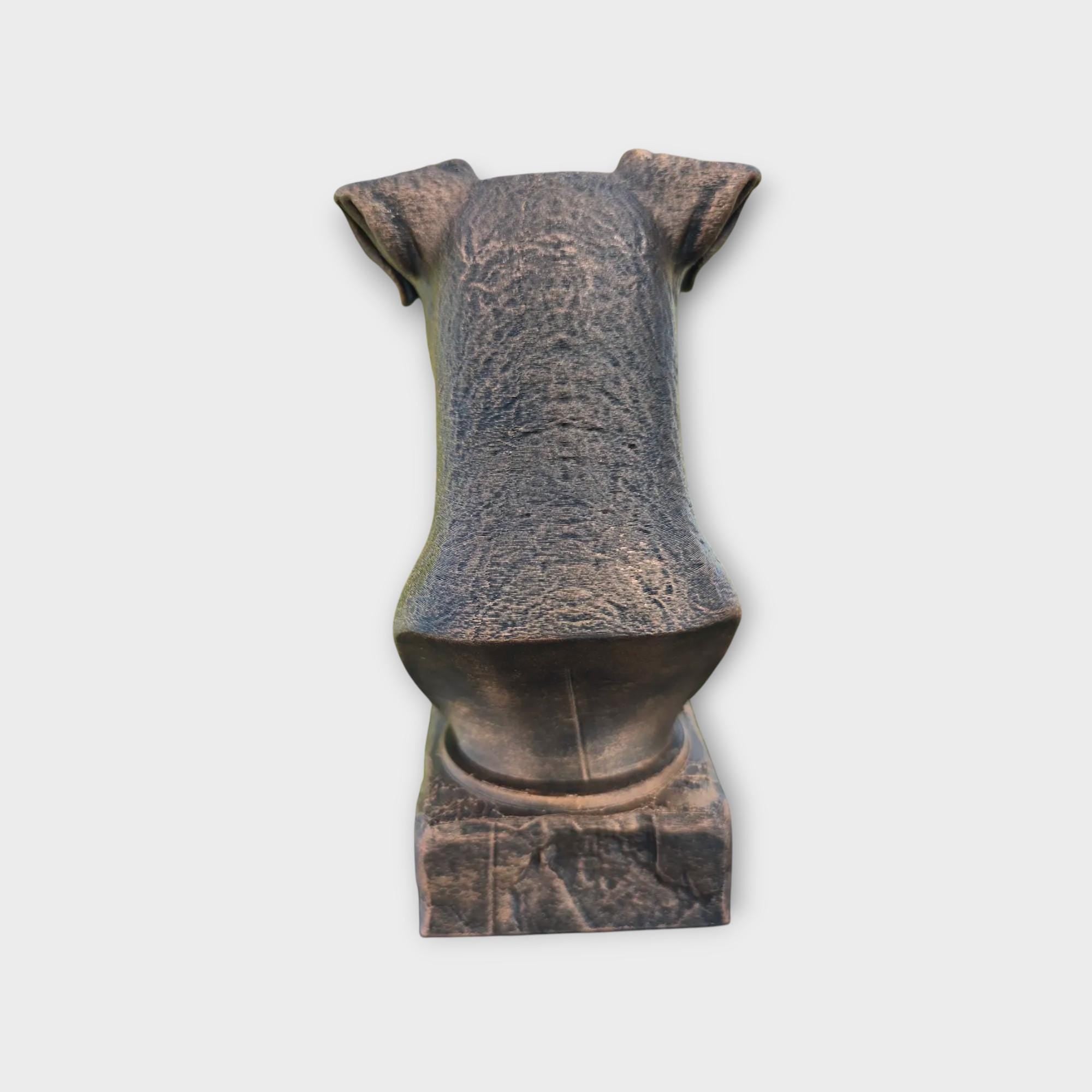 Bust of a jagdterrier statue - home decor dog lover gift him her handpainted ornament