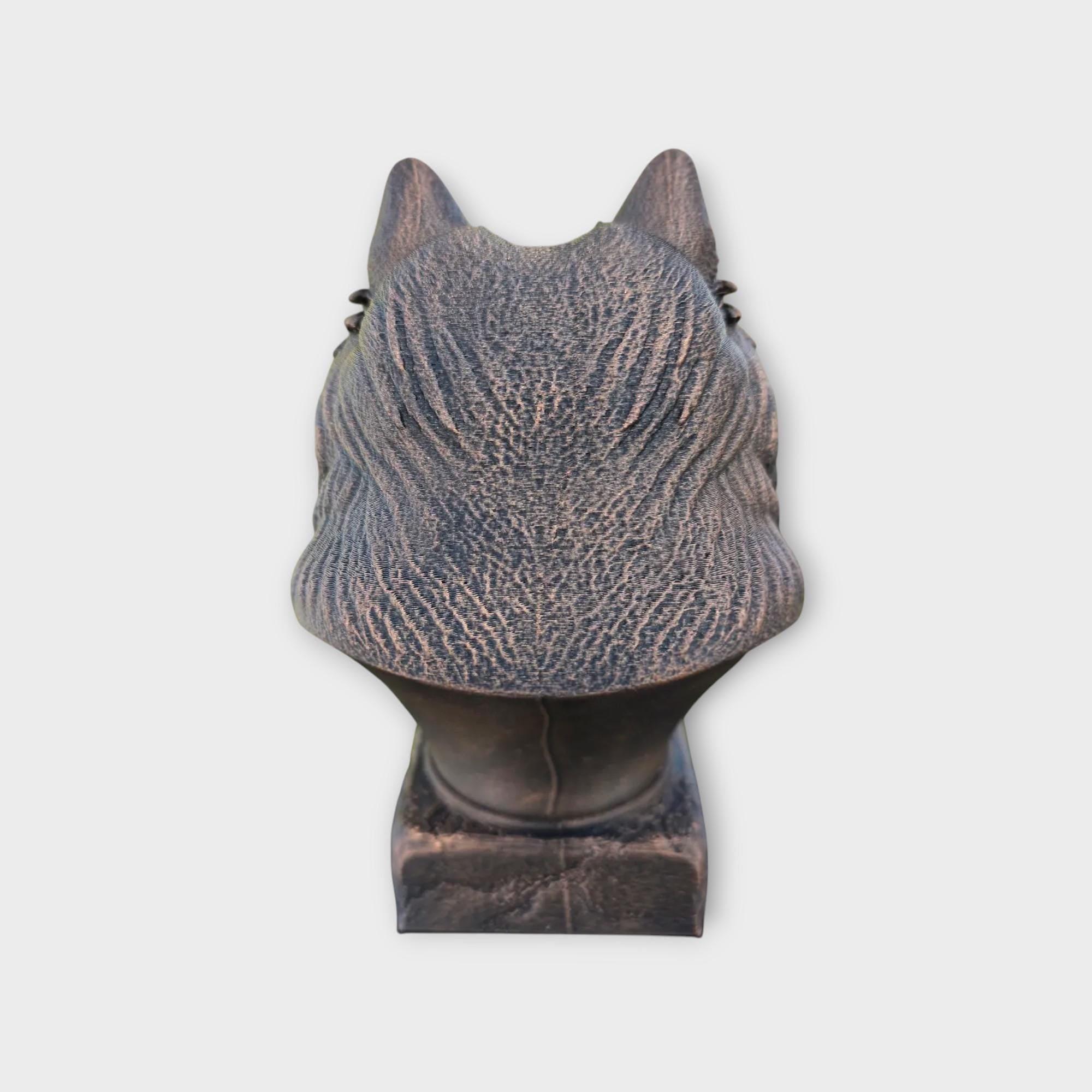 Bust of a Keeshond pointer statue - home decor dog lover gift him her handpainted ornament