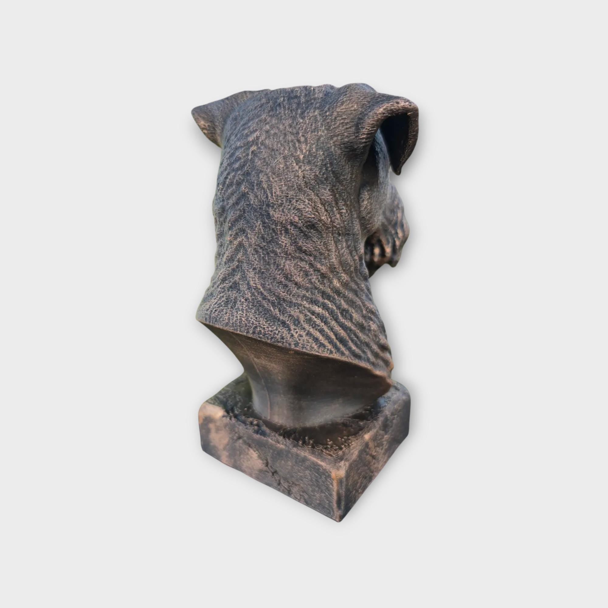 Bust of a Kerry blue terrier statue - home decor dog lover gift him her handpainted ornament