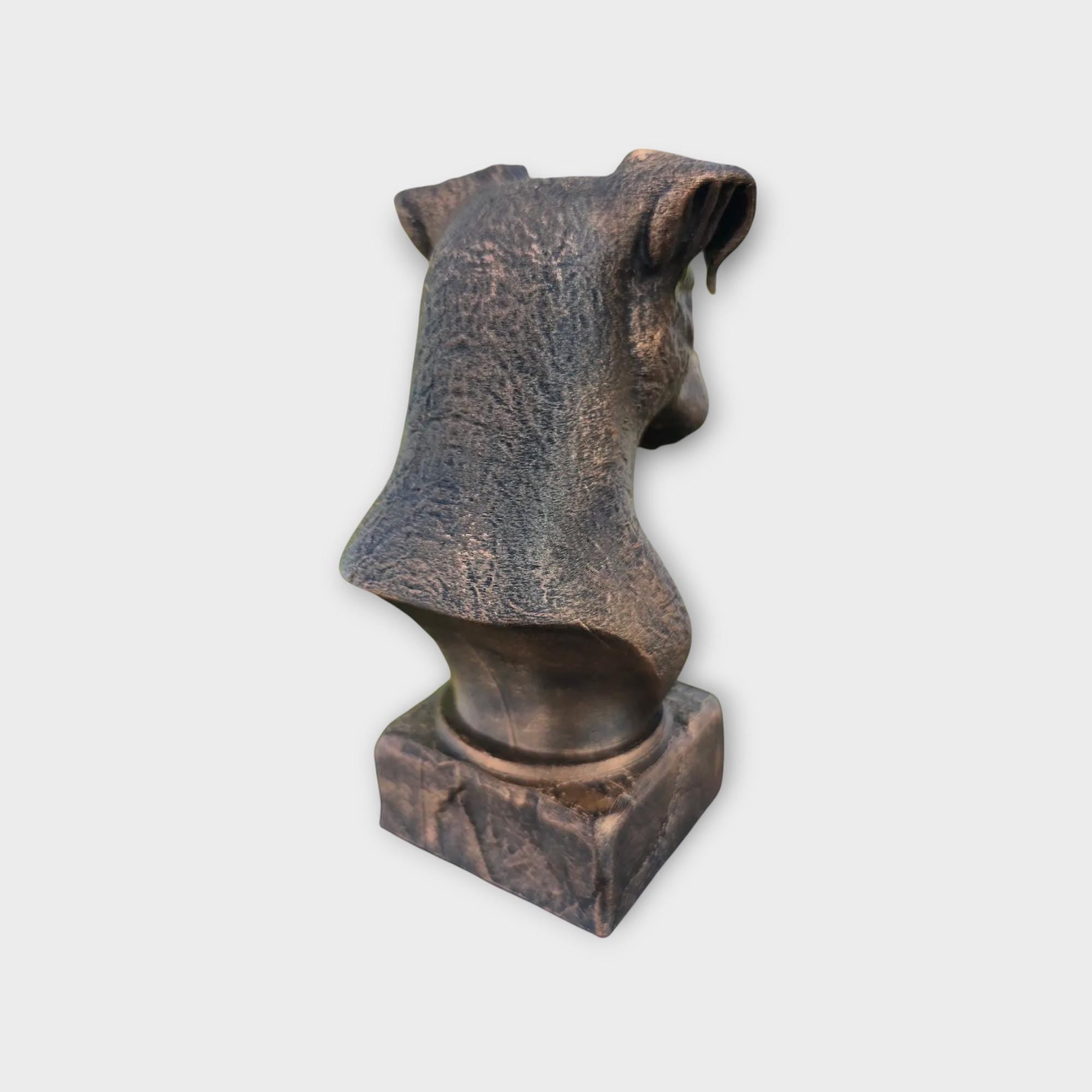 Bust of a jagdterrier statue - home decor dog lover gift him her handpainted ornament