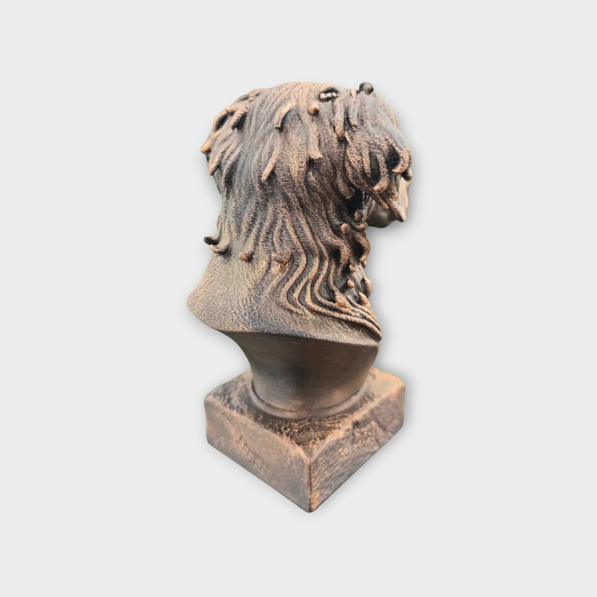 Bust of a Lurcher statue - home decor dog lover gift him her handpainted ornament