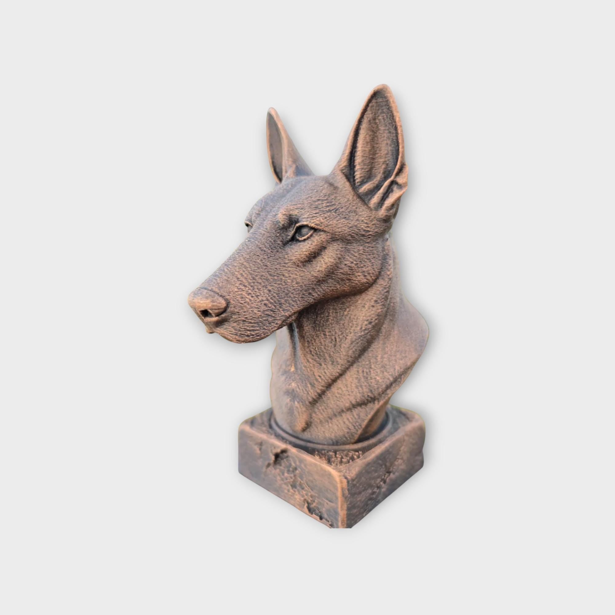 Bust of a dutch shepherd statue - home decor dog lover gift him her handpainted ornament