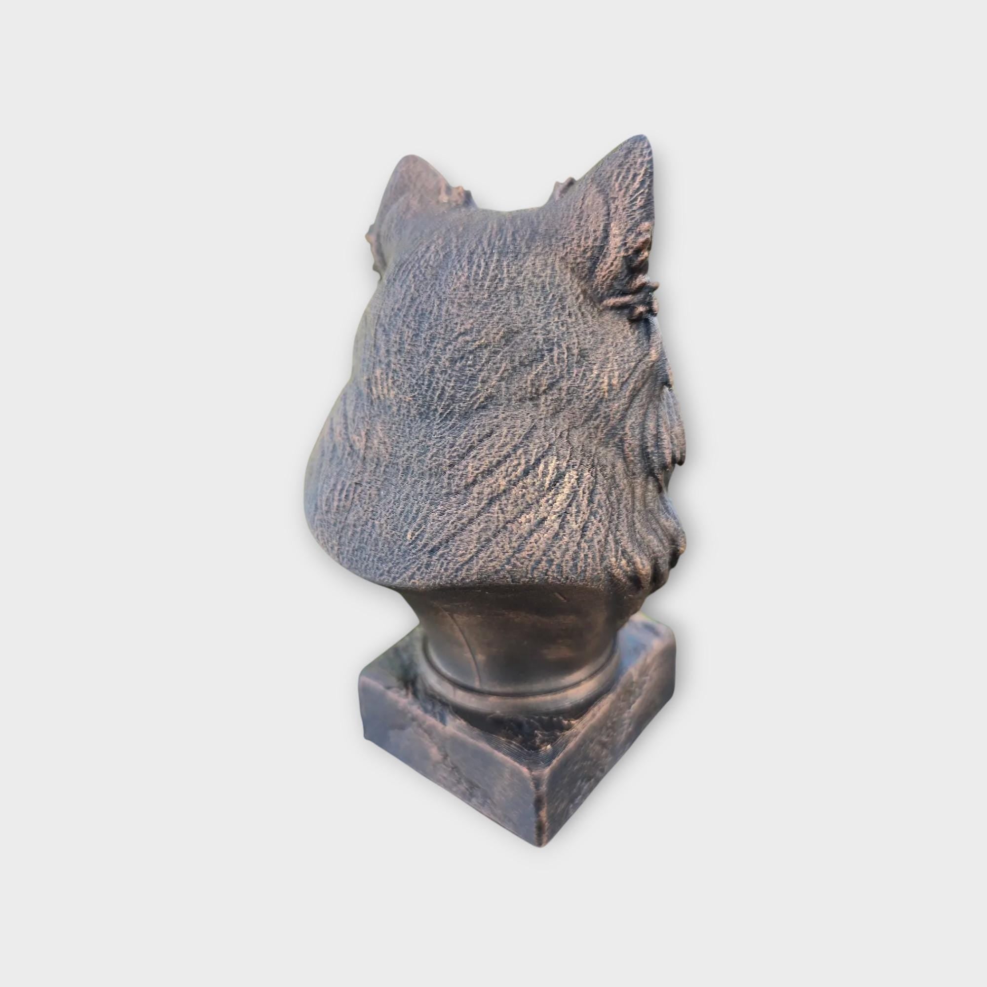 Bust of a finnish lapphund statue - home decor dog lover gift him her handpainted ornament