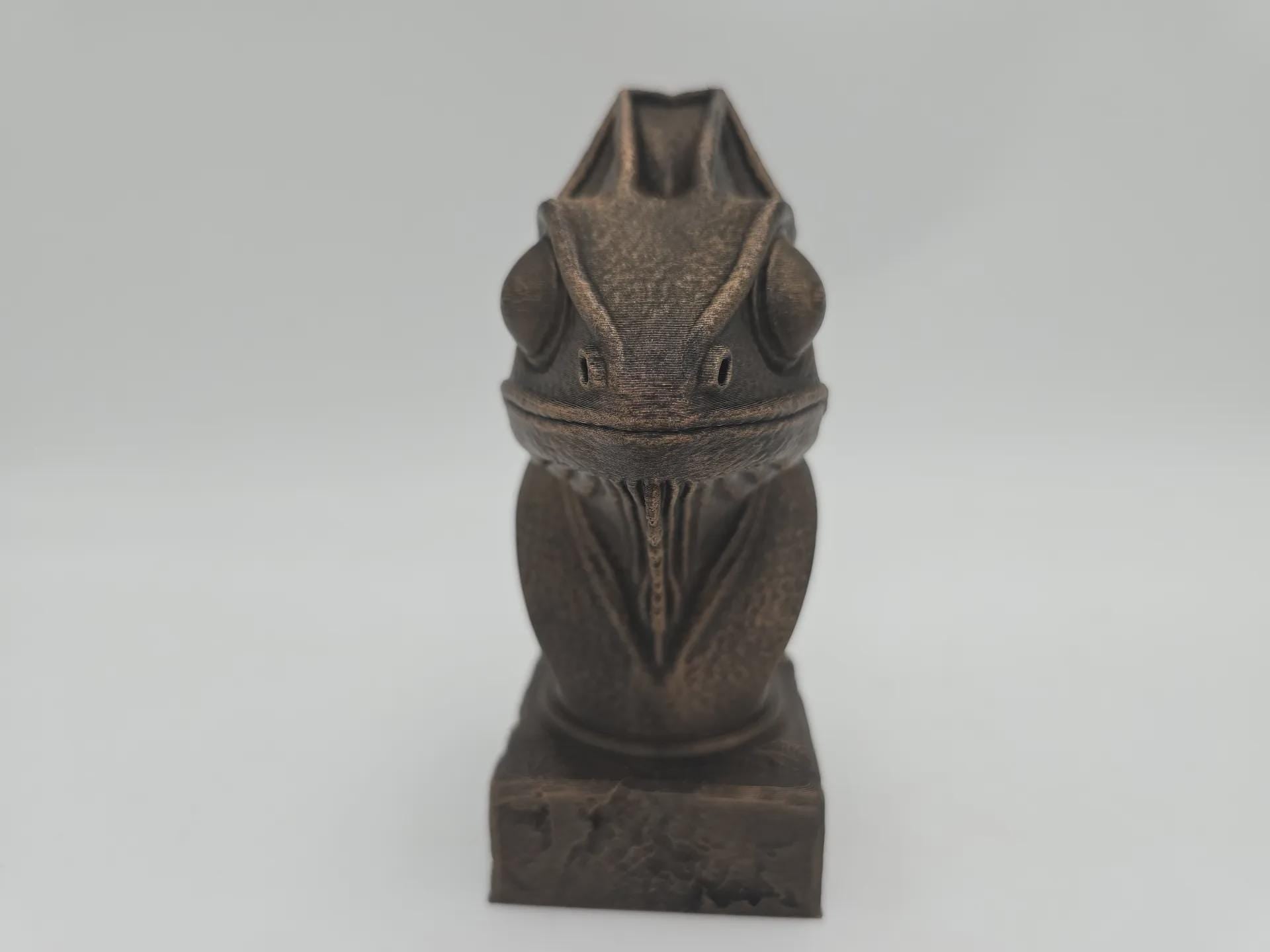 Bust of a Chameleon statue - home decor lover gift him her handpainted ornament