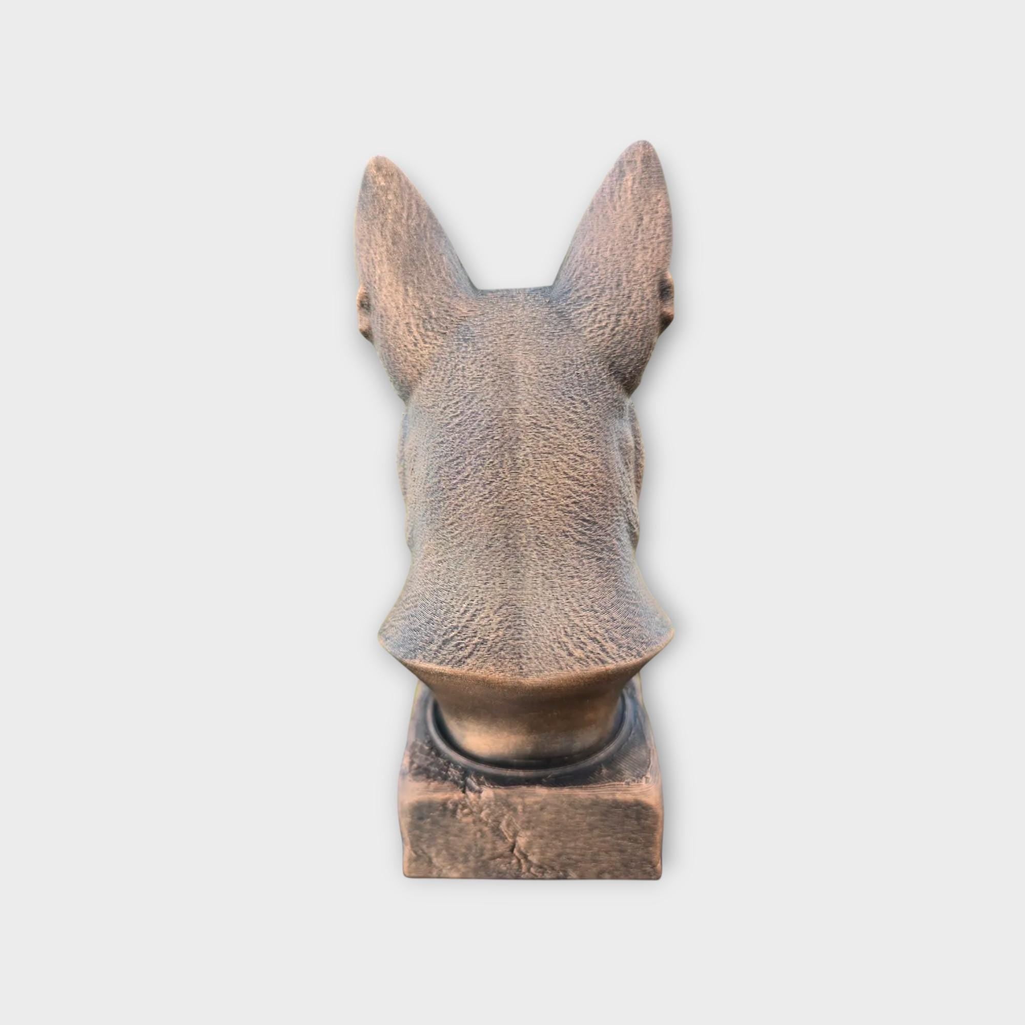 Bust of a dutch shepherd statue - home decor dog lover gift him her handpainted ornament