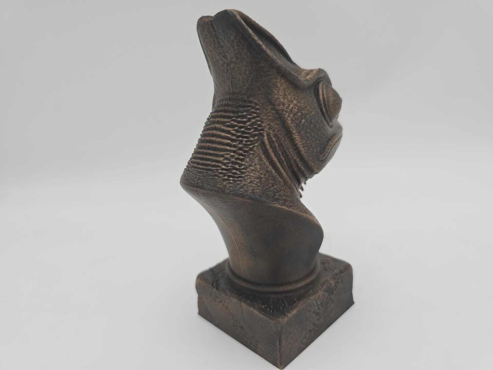 Bust of a Chameleon statue - home decor lover gift him her handpainted ornament