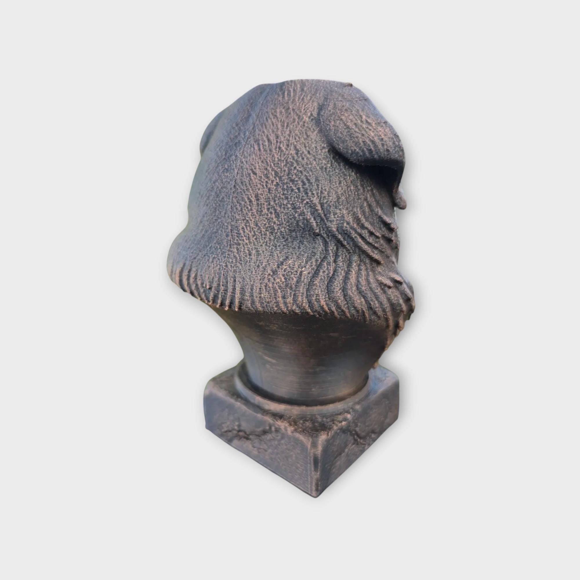 Bust of a caucasian shepherd dog statue - home decor dog lover gift him her handpainted ornament