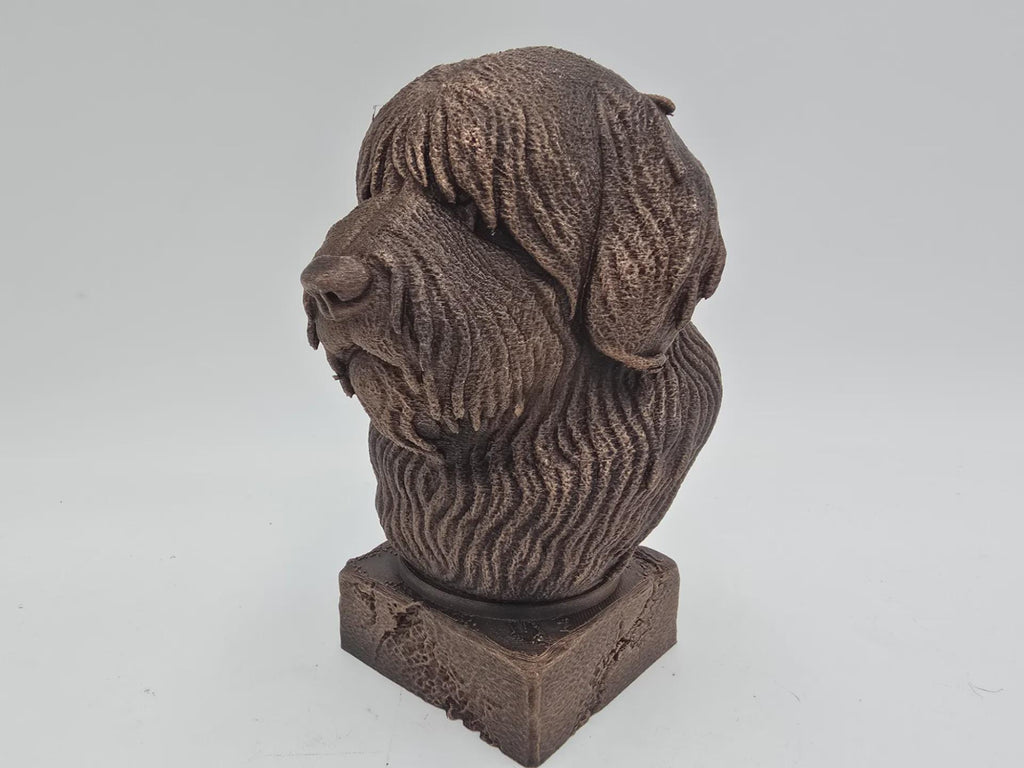 Bust of a bobtail dog statue - home decor dog lover gift him her handpainted ornament