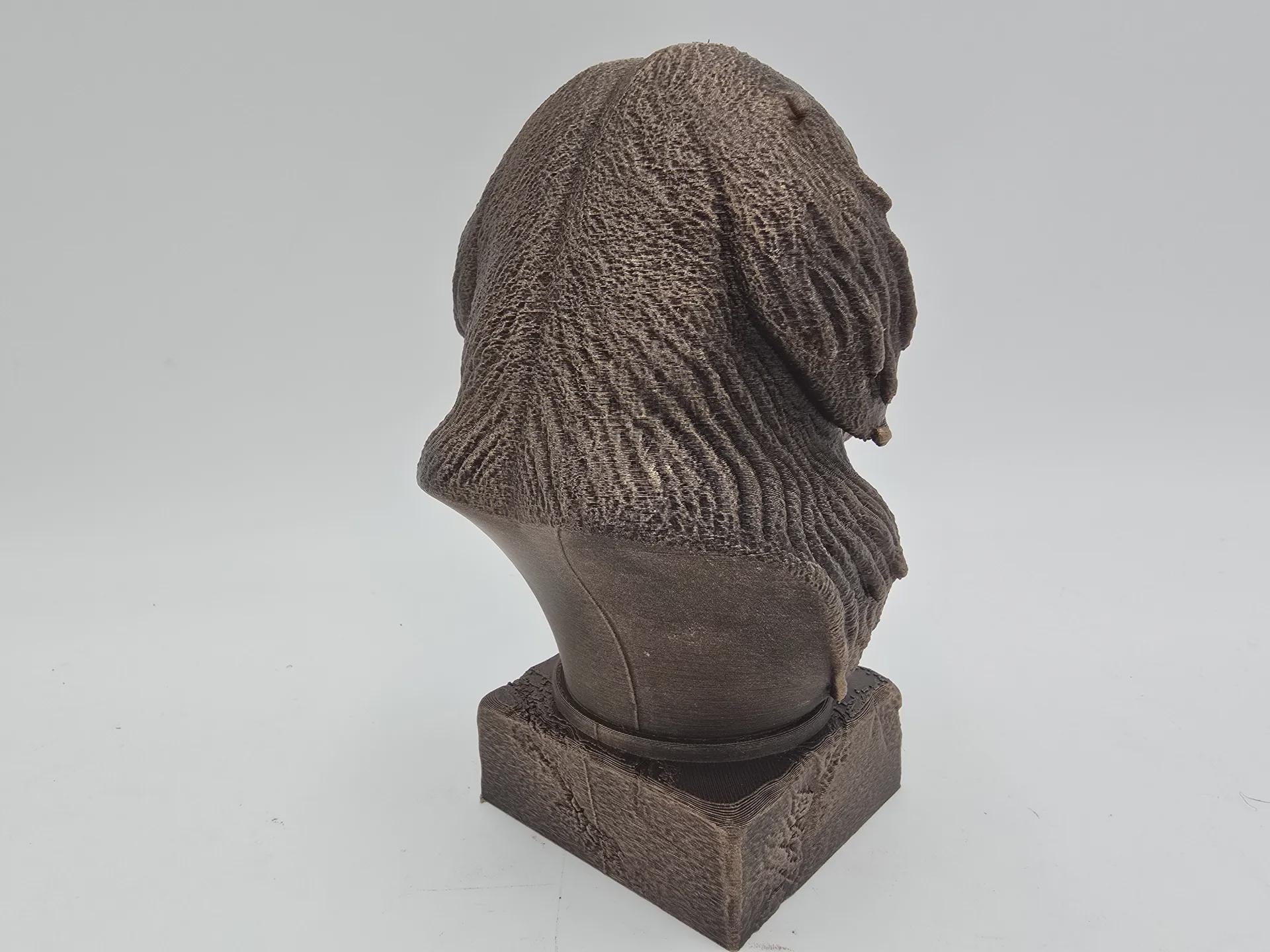 Bust of a bobtail dog statue - home decor dog lover gift him her handpainted ornament