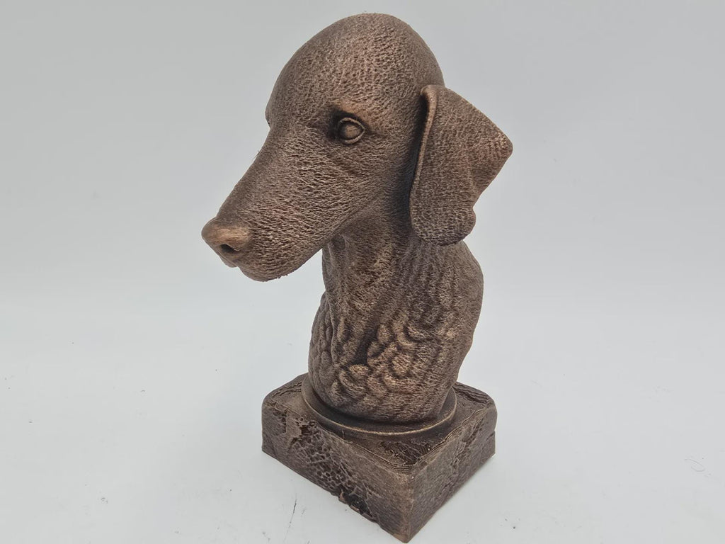 Bust of a bedlington terrier dog statue - home decor dog lover gift him her handpainted ornament