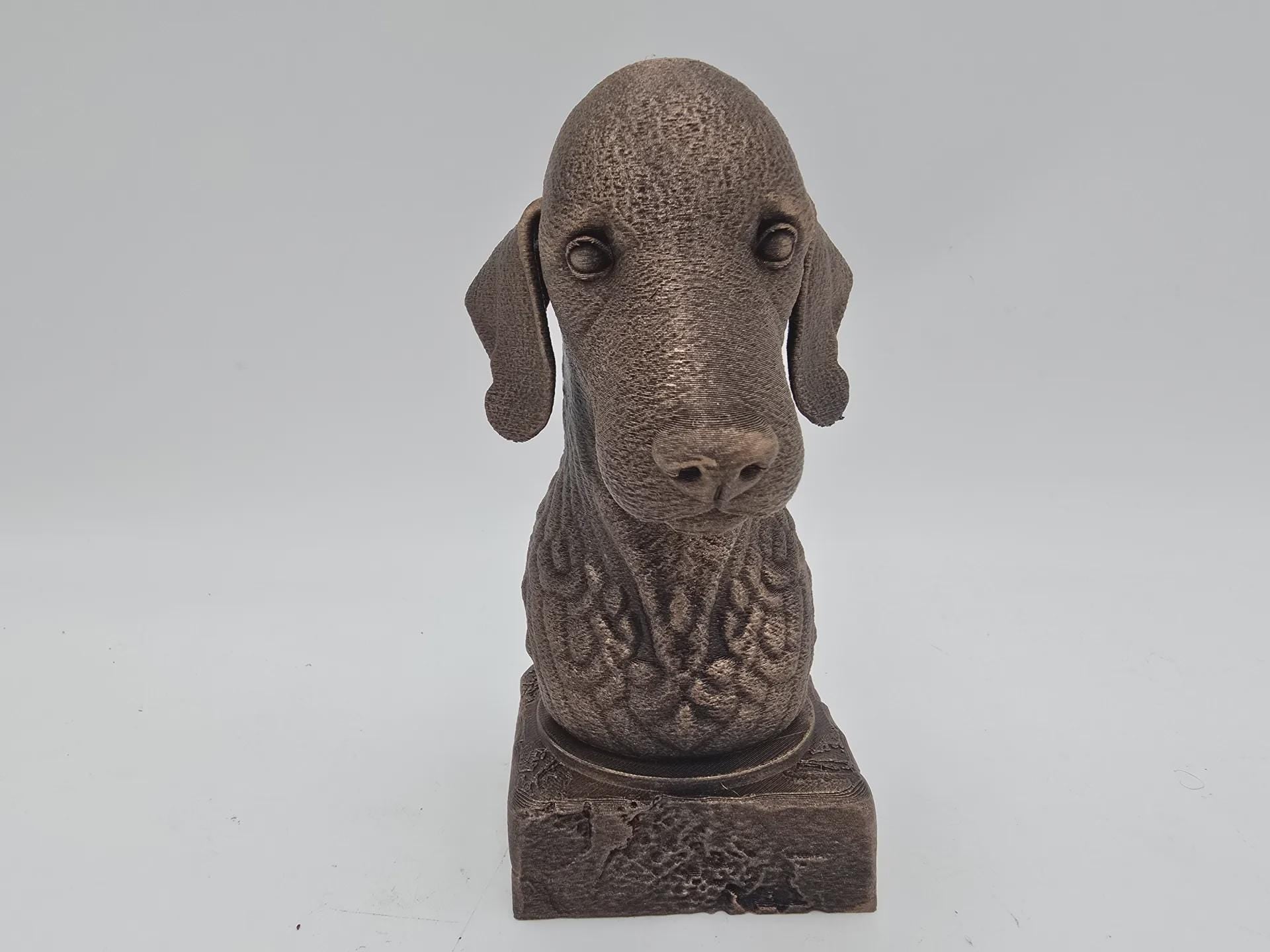 Bust of a bedlington terrier dog statue - home decor dog lover gift him her handpainted ornament