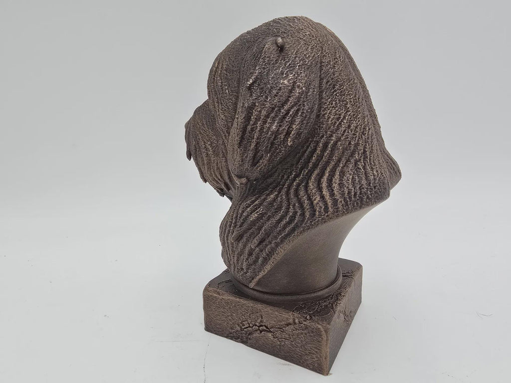 Bust of a bobtail dog statue - home decor dog lover gift him her handpainted ornament