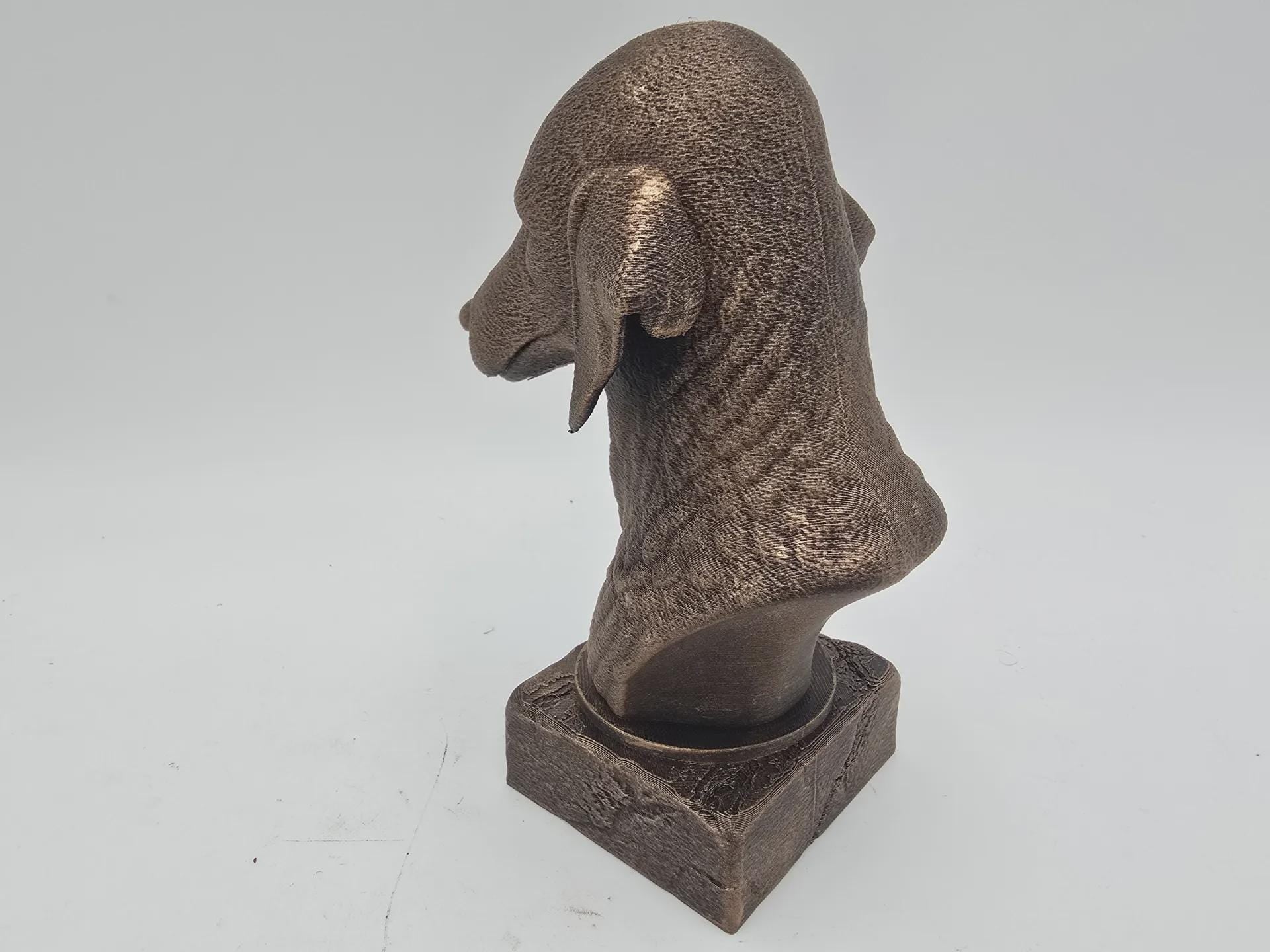 Bust of a bedlington terrier dog statue - home decor dog lover gift him her handpainted ornament