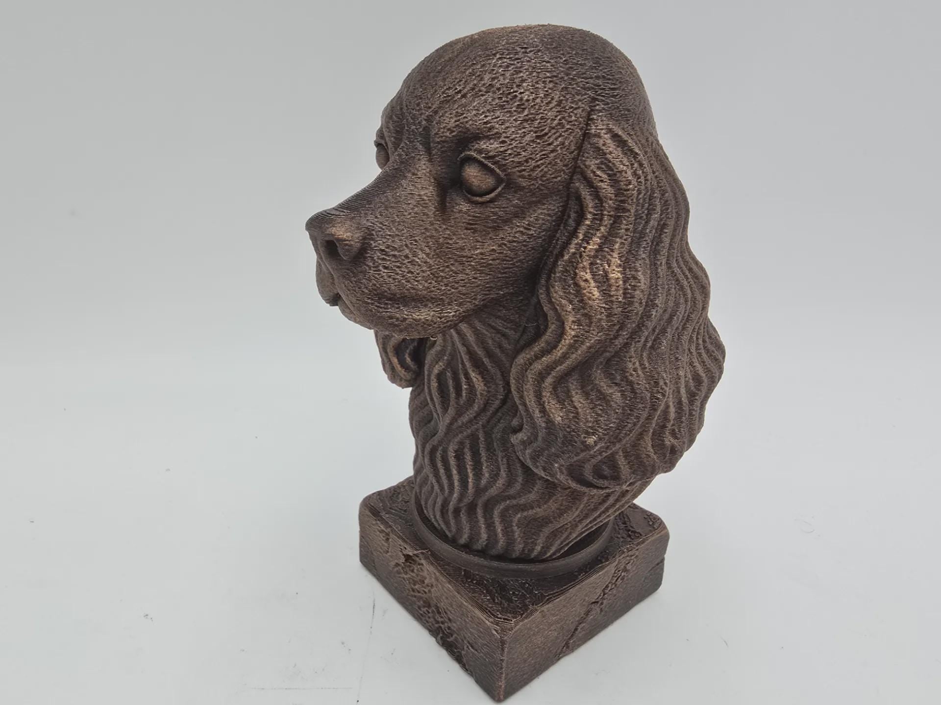 Bust of a american cocker spaniel bust dog statue - home decor dog lover gift him her handpainted ornament