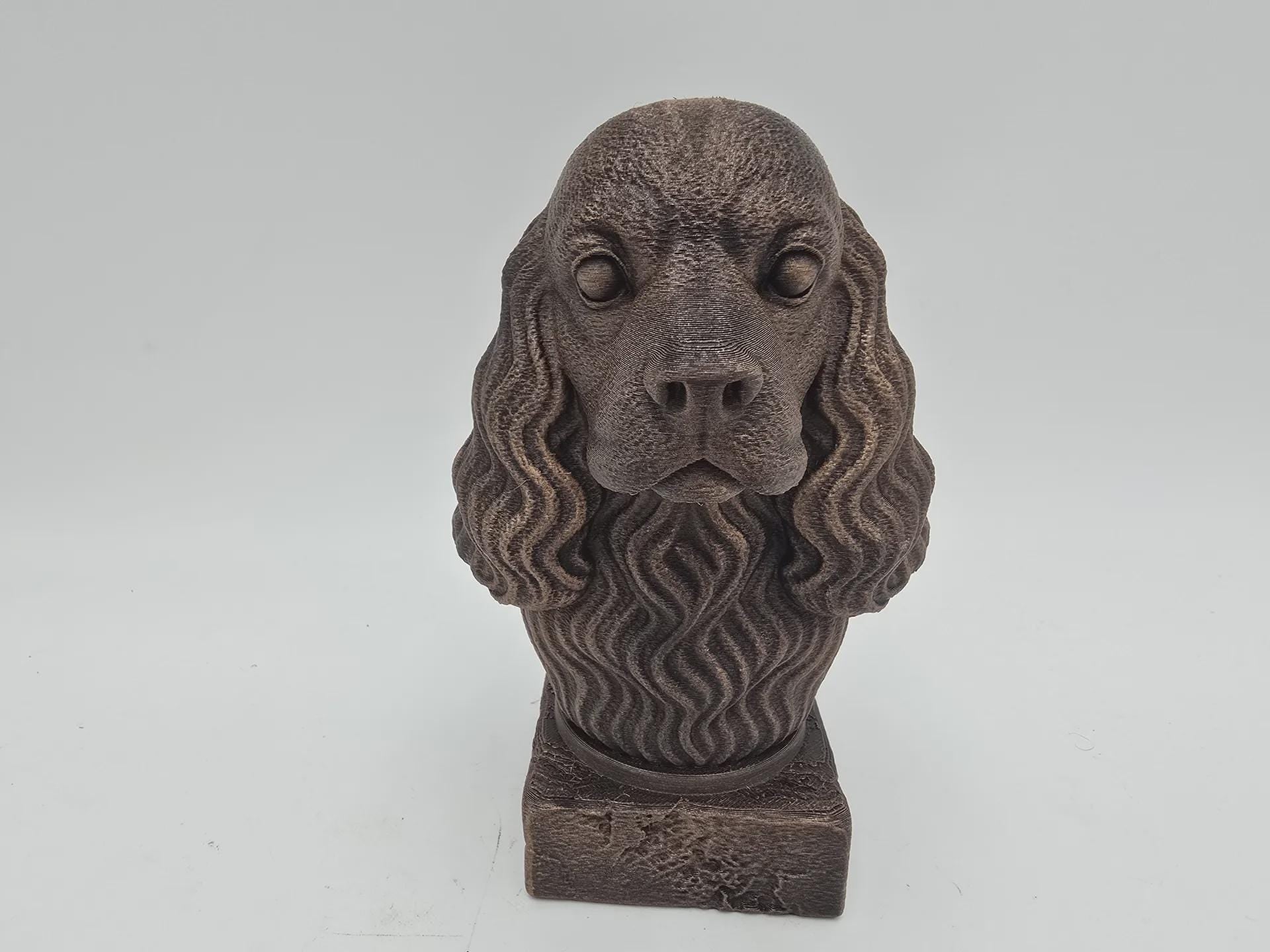 Bust of a american cocker spaniel bust dog statue - home decor dog lover gift him her handpainted ornament
