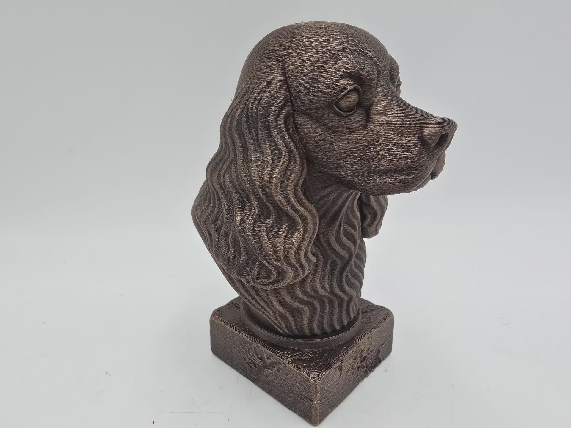 Bust of a american cocker spaniel bust dog statue - home decor dog lover gift him her handpainted ornament