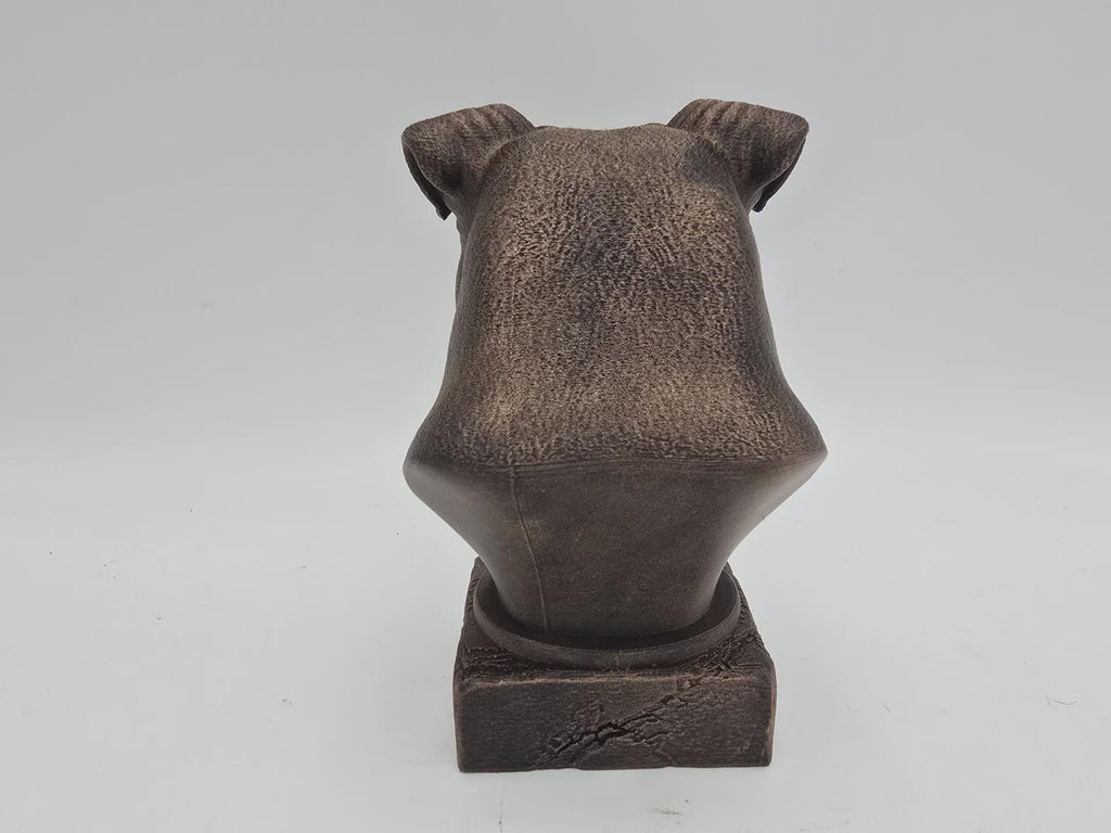Bust of a american bully natural ears dog statue - home decor dog lover gift him her handpainted ornament