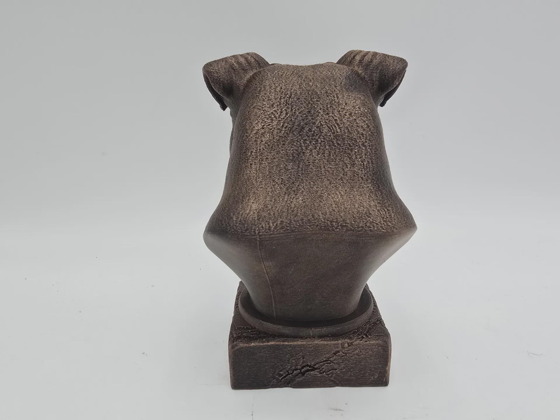 Bust of a american bully natural ears dog statue - home decor dog lover gift him her handpainted ornament
