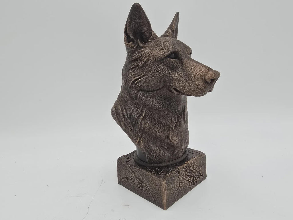 Bust of a white swiss shepherd bust dog statue - home decor dog lover gift him her handpainted ornament