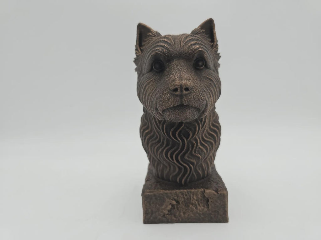 Bust of a west highland bust dog statue - home decor dog lover gift him her handpainted ornament