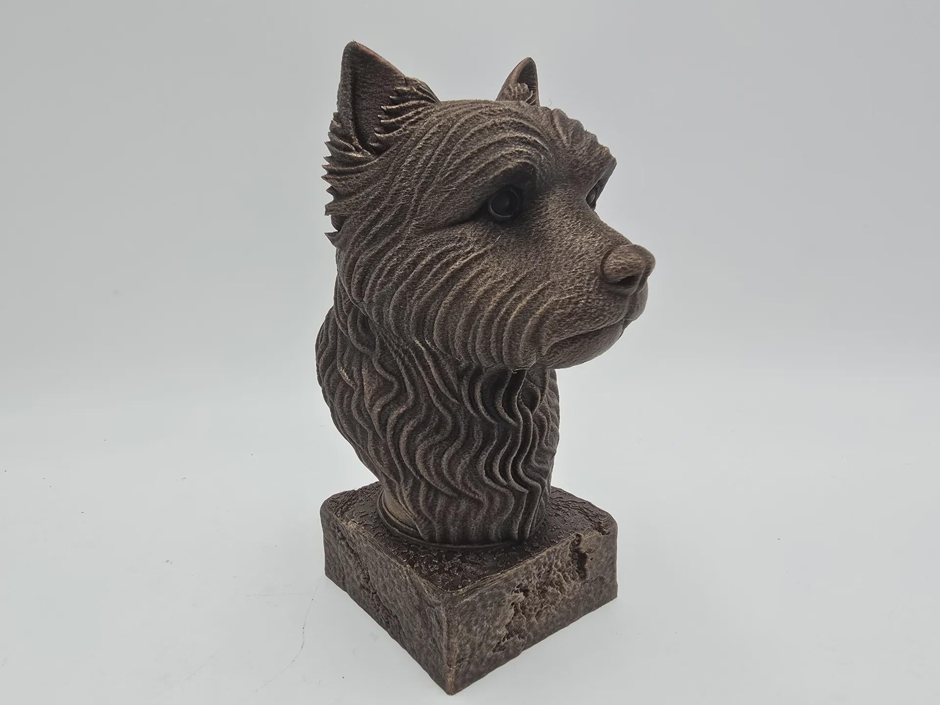 Bust of a west highland bust dog statue - home decor dog lover gift him her handpainted ornament