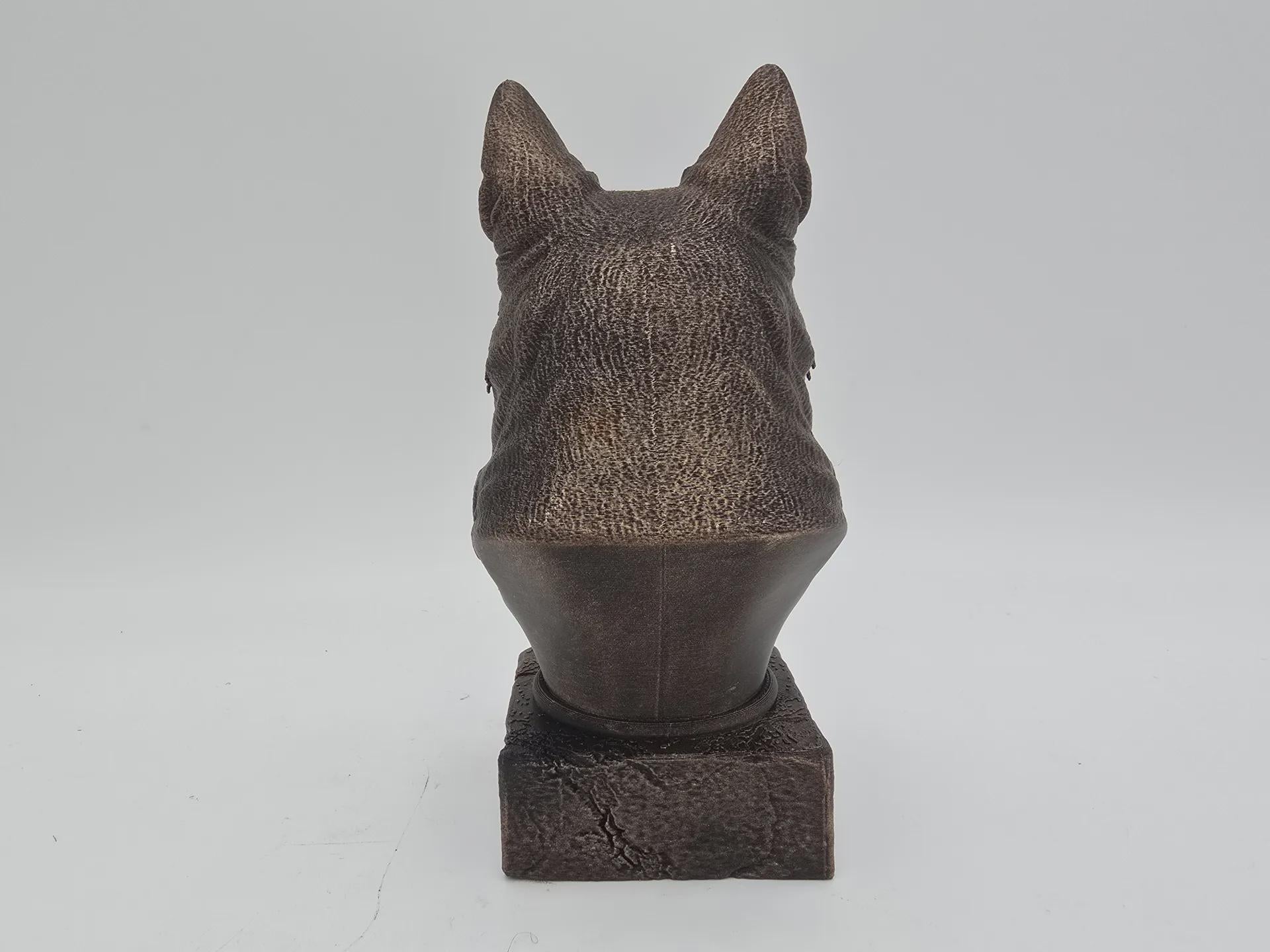 Bust of a white swiss shepherd bust dog statue - home decor dog lover gift him her handpainted ornament