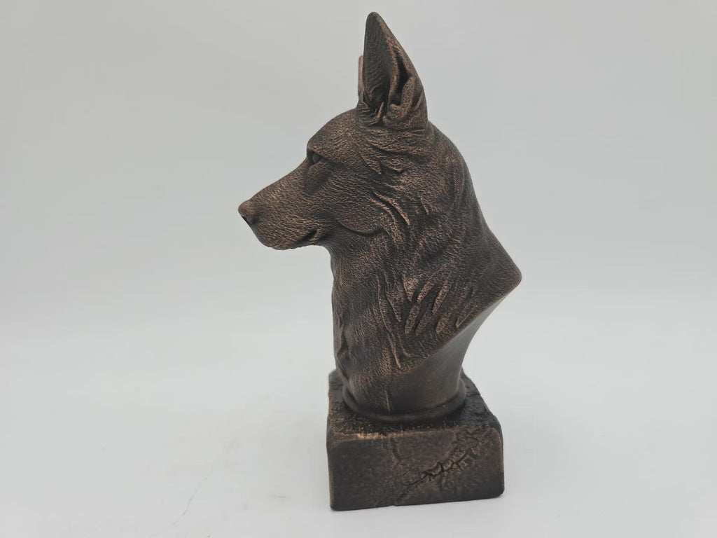 Bust of a white swiss shepherd bust dog statue - home decor dog lover gift him her handpainted ornament