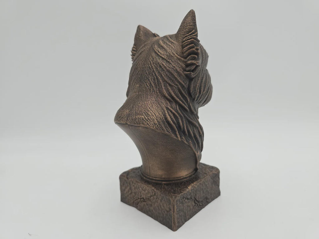 Bust of a west highland bust dog statue - home decor dog lover gift him her handpainted ornament