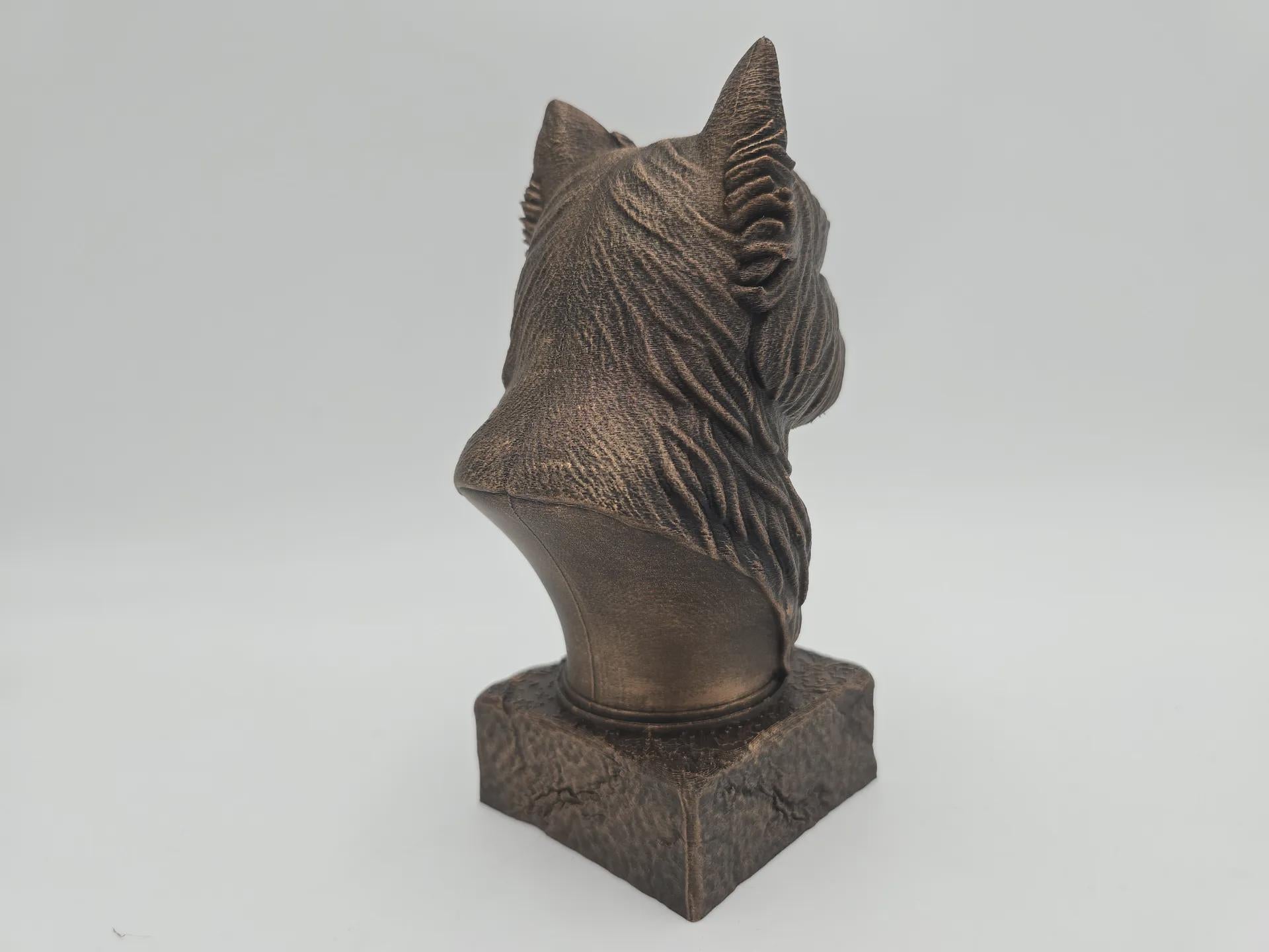 Bust of a west highland bust dog statue - home decor dog lover gift him her handpainted ornament