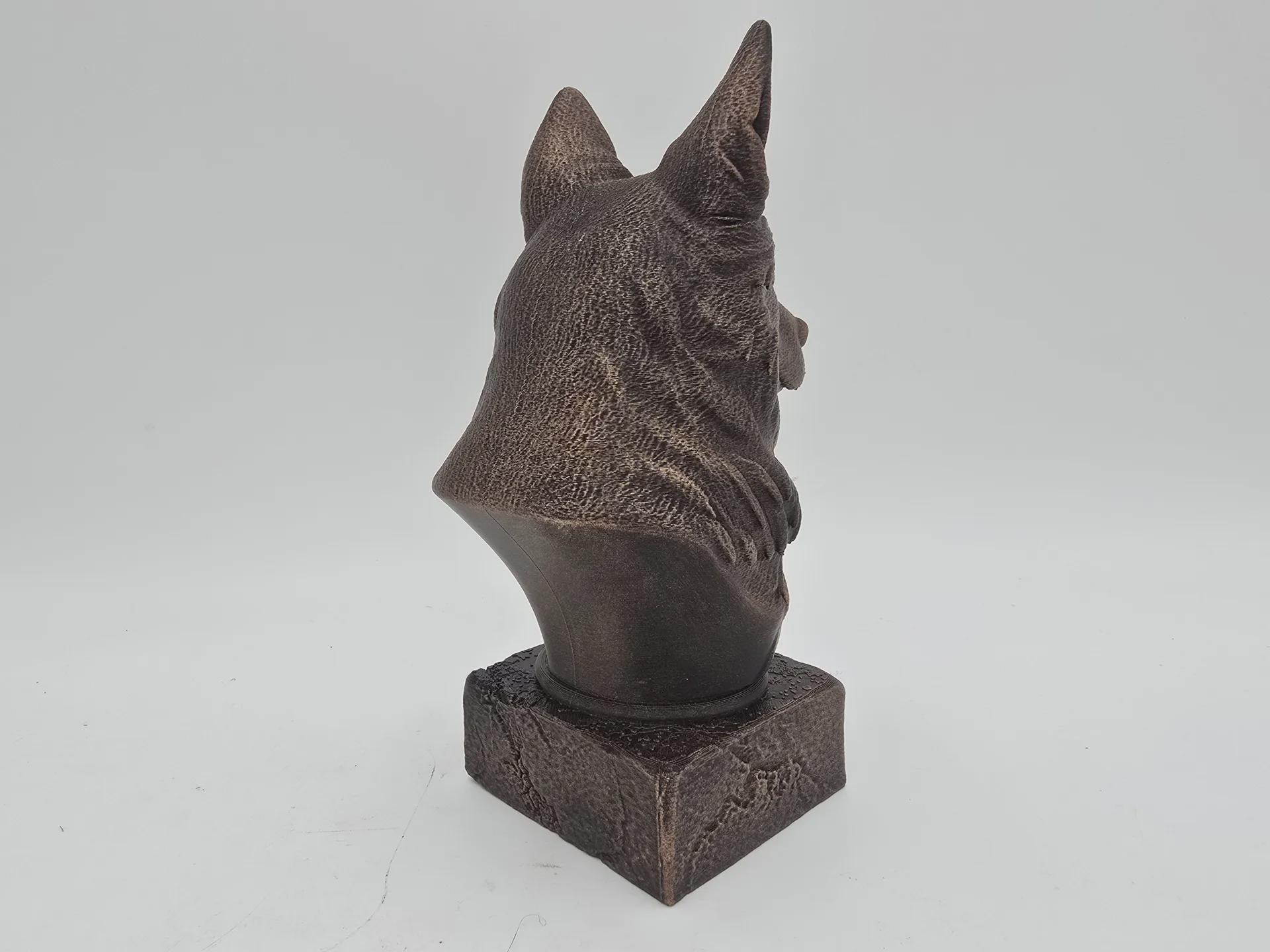 Bust of a white swiss shepherd bust dog statue - home decor dog lover gift him her handpainted ornament