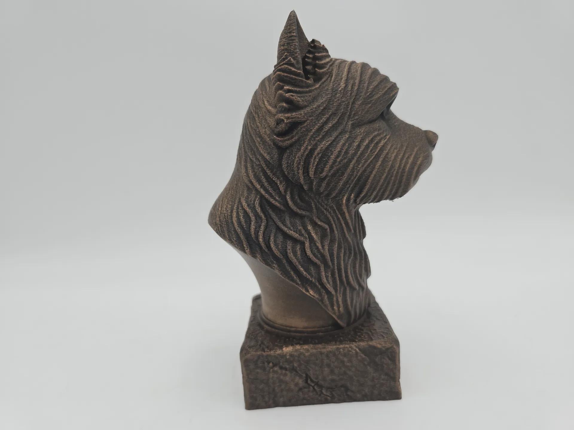 Bust of a west highland bust dog statue - home decor dog lover gift him her handpainted ornament