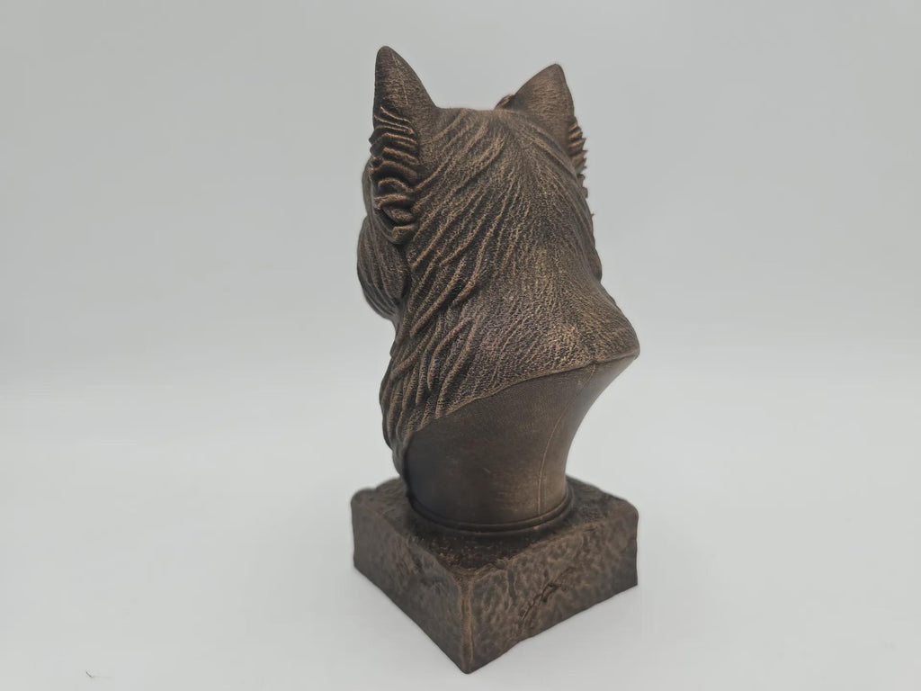 Bust of a west highland bust dog statue - home decor dog lover gift him her handpainted ornament