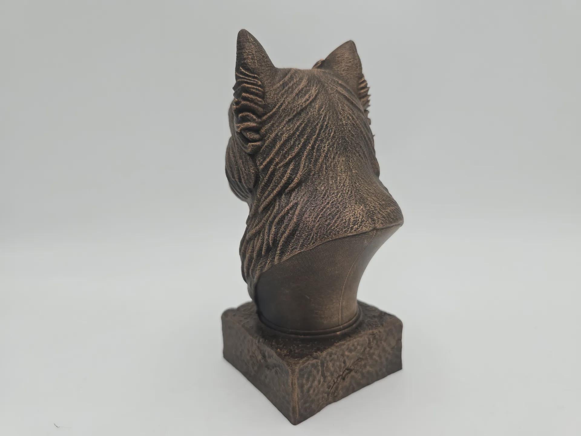 Bust of a west highland bust dog statue - home decor dog lover gift him her handpainted ornament