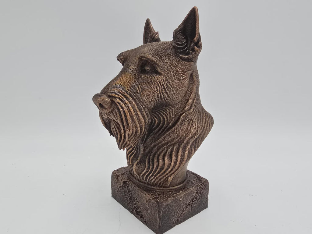 Bust of a scottish terrier bust bust dog statue - home decor dog lover gift him her handpainted ornament