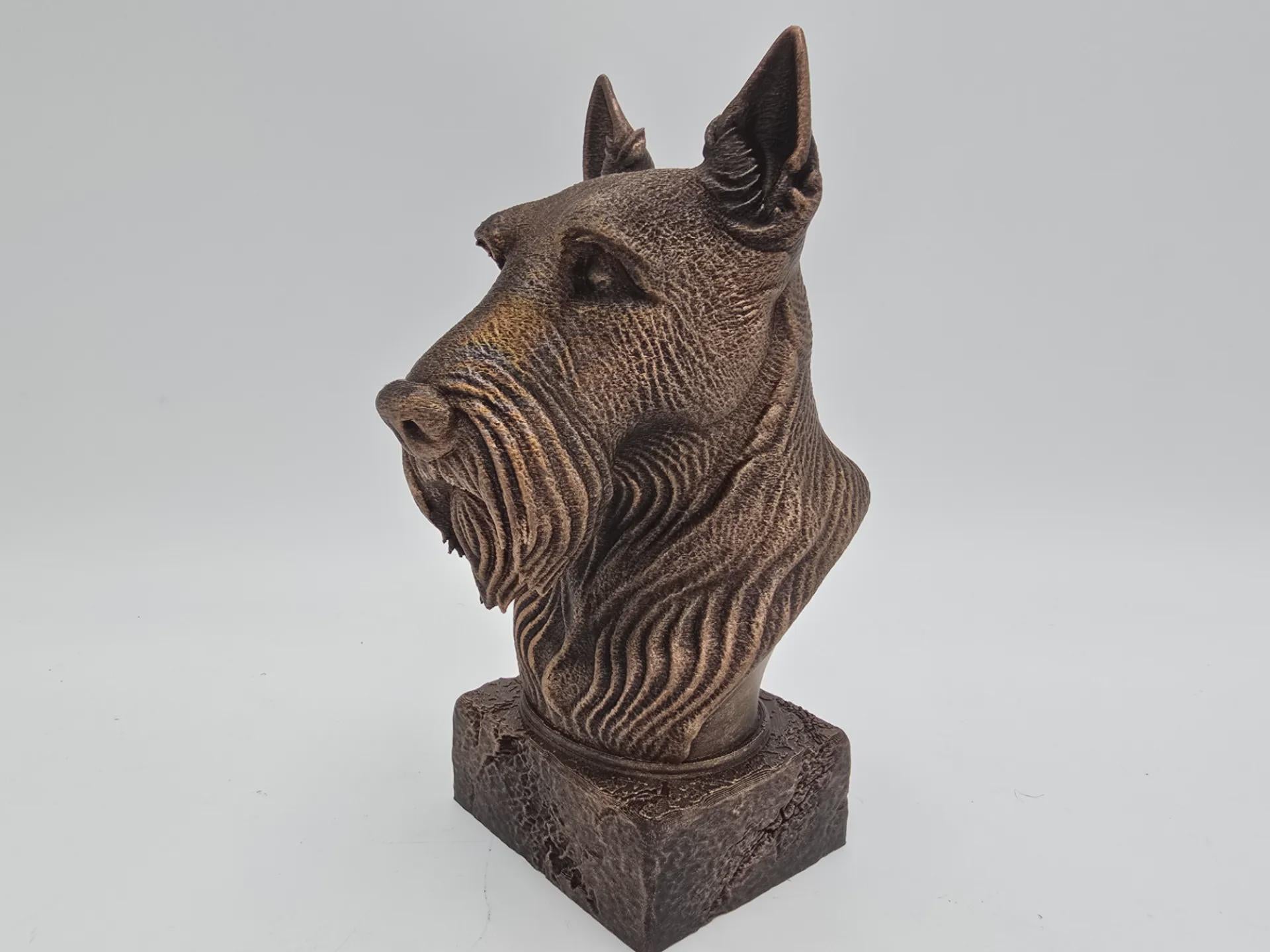 Bust of a scottish terrier bust bust dog statue - home decor dog lover gift him her handpainted ornament