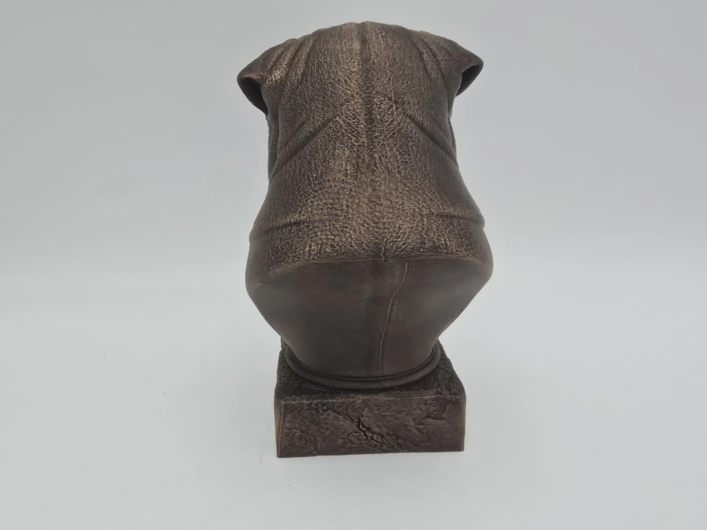 Bust of a shar pei  bust bust dog statue - home decor dog lover gift him her handpainted ornament
