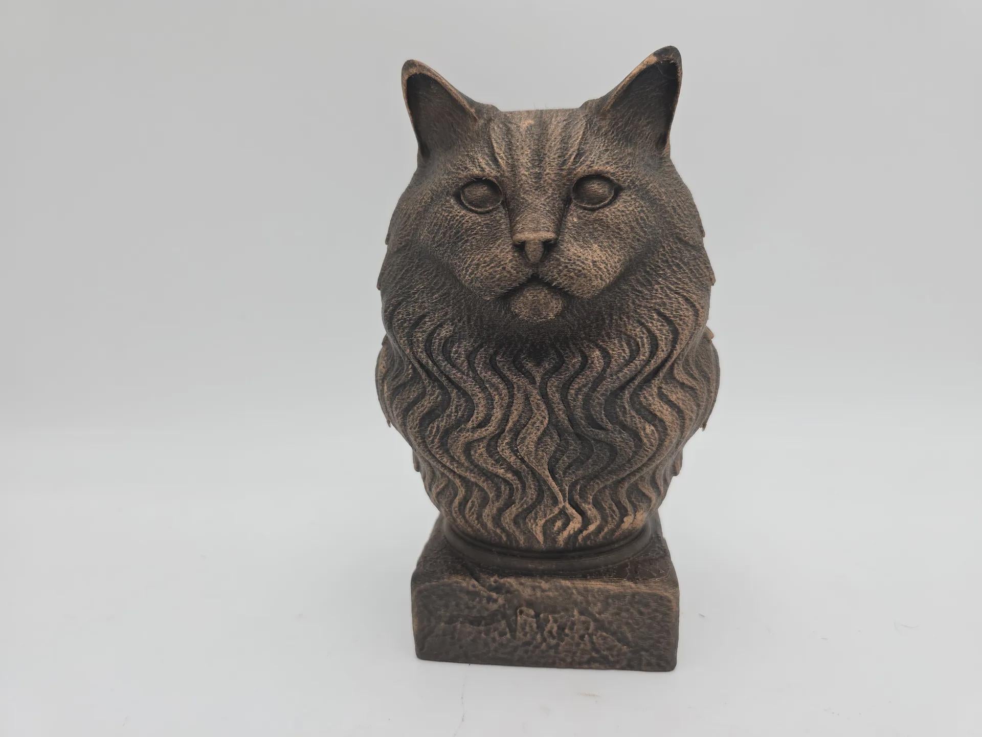 Bust of a ragdoll cat bust statue - home decor lover gift him her handpainted ornament