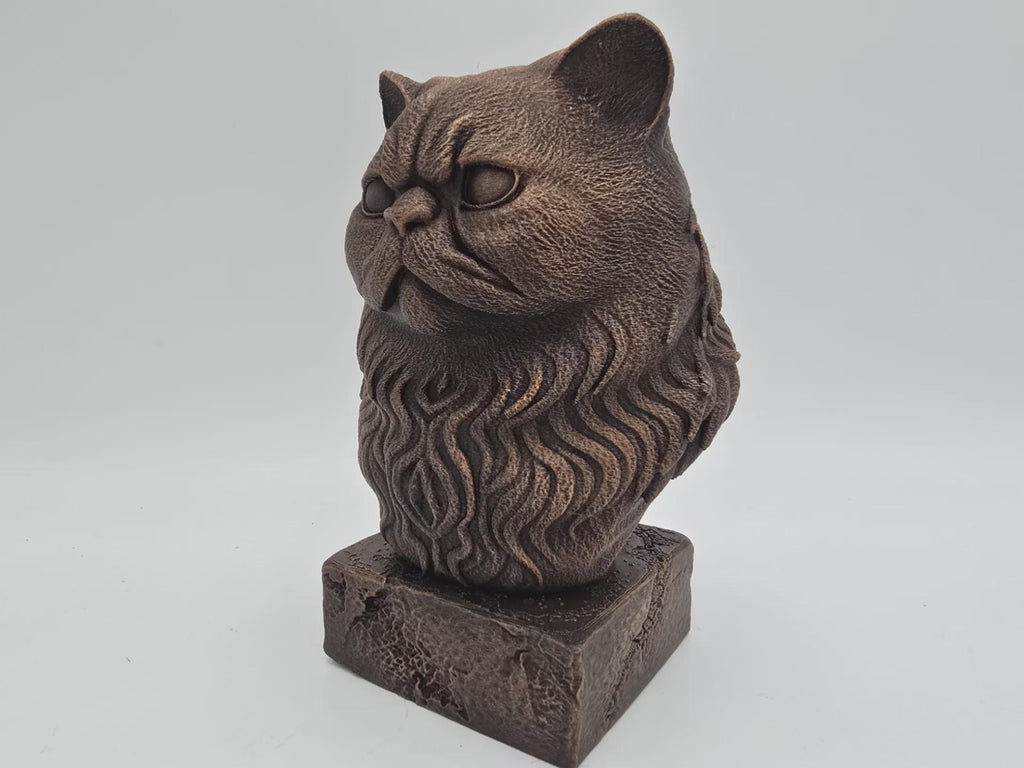 Bust of a persian cat bust statue - home decor cat lover gift him her handpainted ornament
