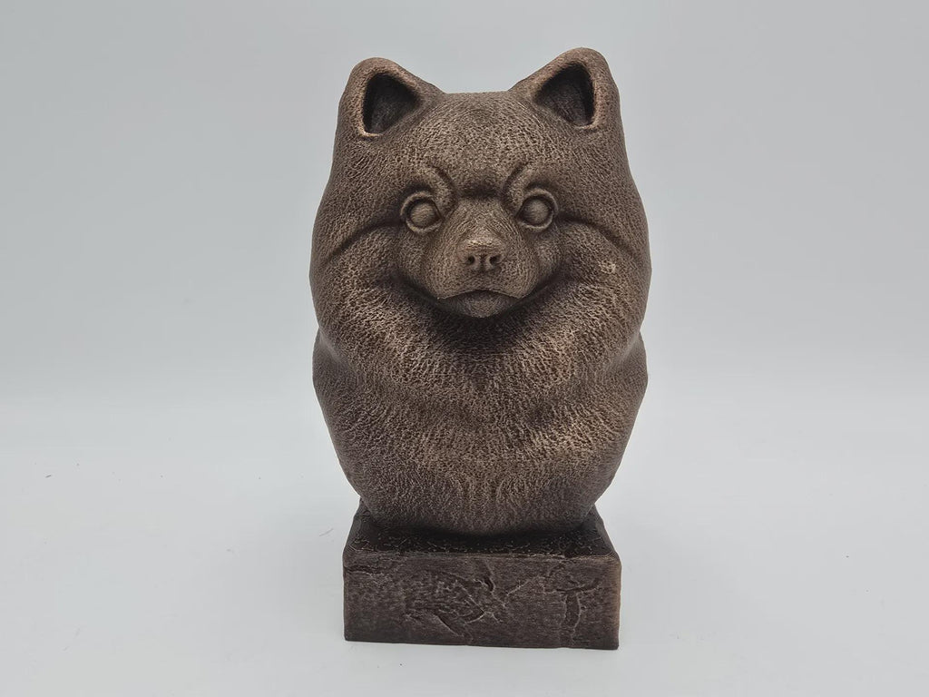 Bust of a Pomperian bust dog statue - home decor dog lover gift him her handpainted ornament